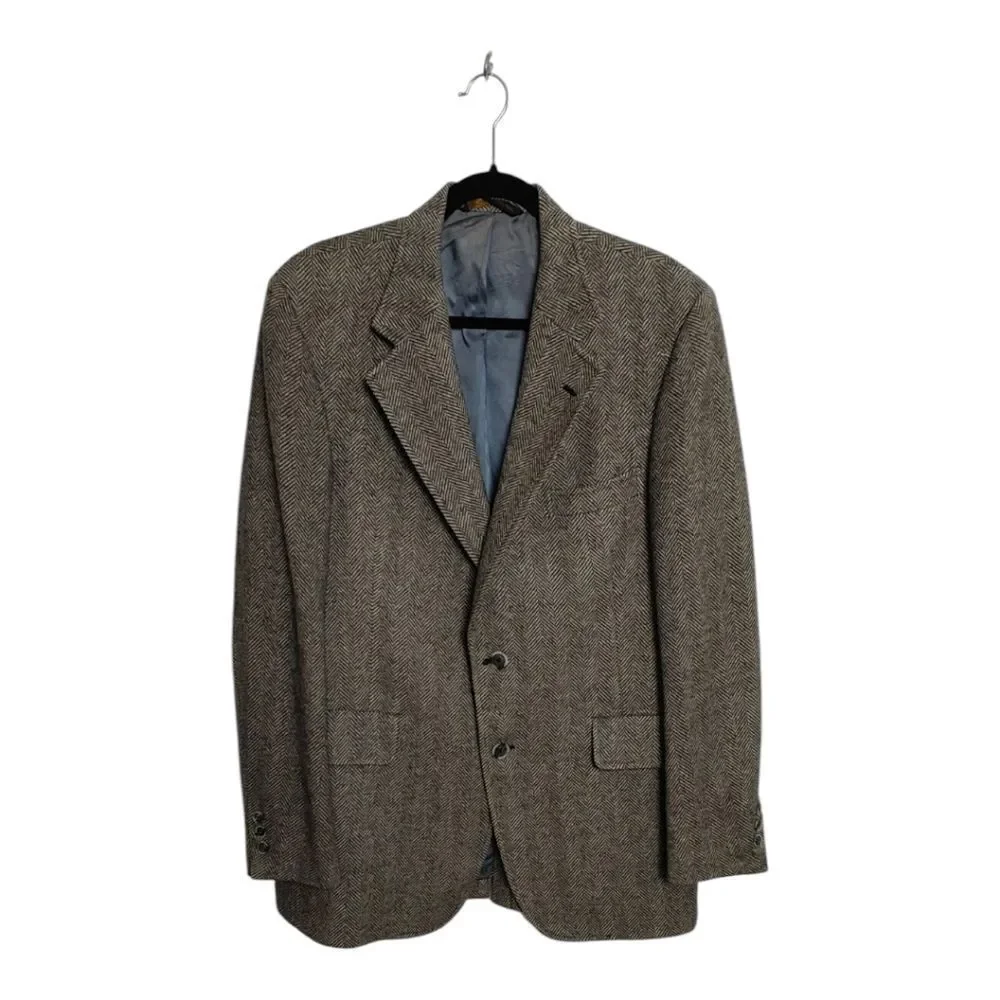 Hart Schaffner Marx Vintage Union Made 100% Wool Professor Tweed Blazer Size 42R